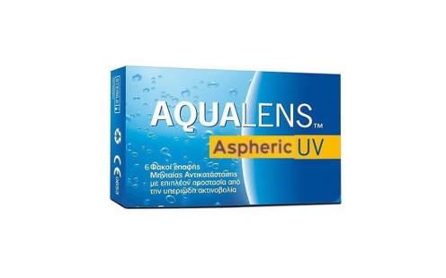 Φακοί Επαφής Aqualens Aspheric UV Μυωπίας Μηνιαίοι 6 τεμ
